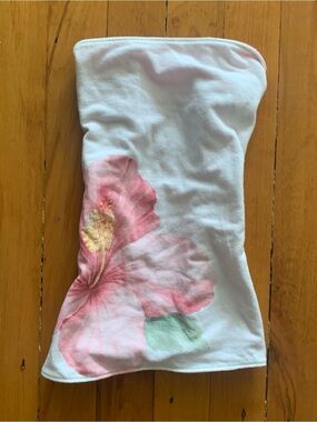 Hollister White Tube Camisole with Pink Floral Print